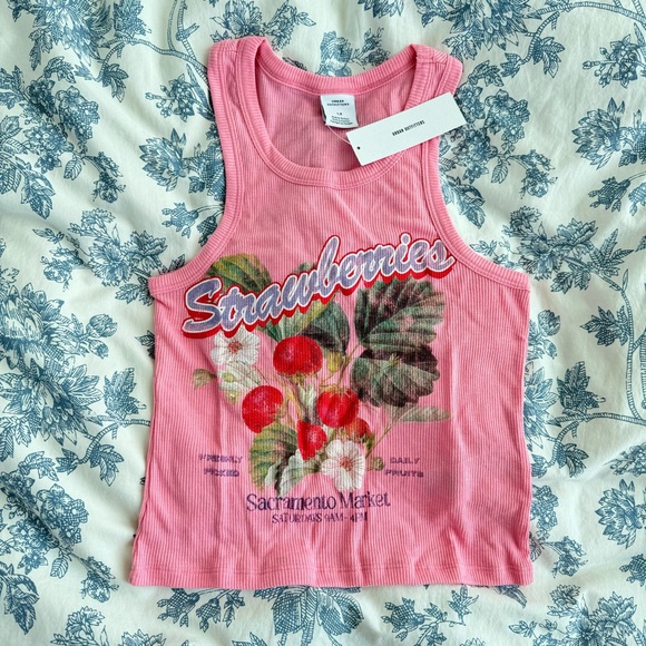 Urban Outfitters Tops - UO strawberries tank size L